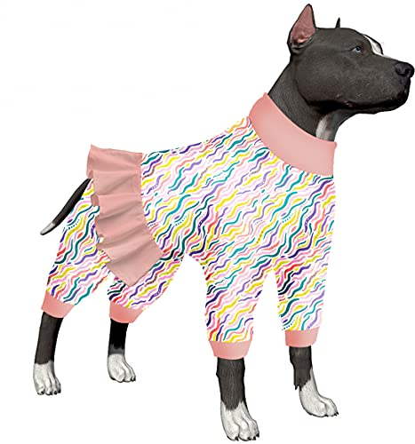 Pitbull Onesie – Hundebody mit hohem Kragen, Baumwolle, Wüstenströme, Küstendruck, großer Hunde-Pyjama, Unterhemd für Hundekleider, XL