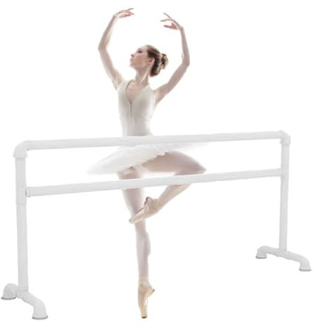 BcoMfy Ballettstange 3,3–9 Fuß große Ballettstange, doppellagiger, unabhängiger Heimtanzstudio-Tanzclub, kann EIN Gewicht von 500 kg tragen (Color : White, Size : 2.8M/9.1FT)