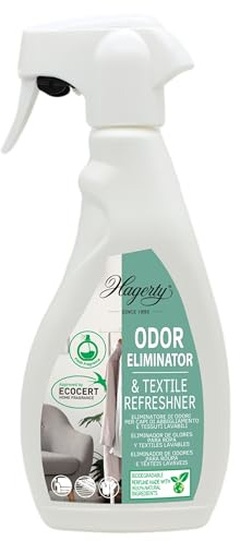 Hagerty Odor Eliminator 500ml I Eficaz ambientador textil para eliminar olores I Neutralizador de olores para asientos de coche y tapicerías, así como alfombras y cortinas I Eliminador de olores