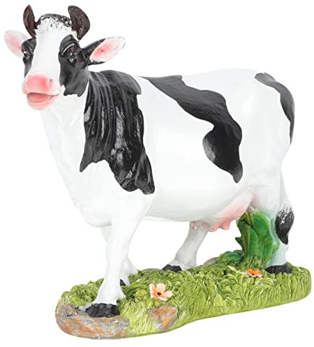 ORFOFE Kuhstatue Aus Kunstharz Für Gartendekoration Kleine Cartoon-kuhfigur Für Zuhause Tischdeko Blumentopf-landschaftsdekor Realistische Tierfigur