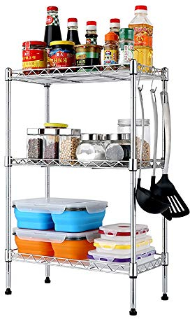 QZQJUILU Kitchen Shelves Separate Storage Rack Kitchen Countertops Bathroom Tissue Holder Rack Seasoning Rack Stainless Steel Kitchen Spice Rack Storage Bottle Cruet Jar Holder