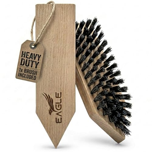Heavy-Duty Boot & Cleat Brush – Tough Bristle Scrubber for Muddy Boots, Football Cleats & Golf Shoes – Rugged Cleaning Tool for Soles, Treads & Outsoles – Wood Handle, Outdoor-Ready