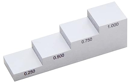 Endmaßblock, 0,250/0,500/0,750/1,00 Zoll Ultraschall Dicke Tester Gauge Kalibrierung Block, 4 Schritt for Dicke Linearität Kalibrierung Für Fräsmaschinen-Bohrmaschine