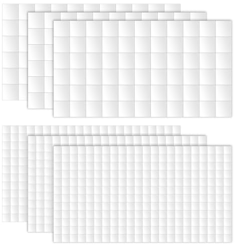 Gosknor 6 Fogli/990 Pezzi Punti Adesivi in Schiuma, 1,2 e 0,6 cm Quadrati di Nastro Biadesivo in Schiuma Strisce di Schiuma Quadrate Forniture per Artigianato Fai Da Te per Album Ufficio Classe