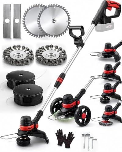 Rasentrimmer für Makita Rasentrimmer BRUSHLESS Ø30cm Freischneider Akku | Ohne Akku für Makita Akku Rasentrimmer mit Unkrautbürste, 4in1 Messer, Rädern, 160CM Unkraut Entferner Gerät für Garten Grass