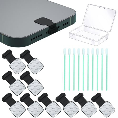 Anti Loss Dust Cover, Lightning Dust Plug, Suitable for iPhone 14 13 12 11... Equipped with Simple Cleaning Tools