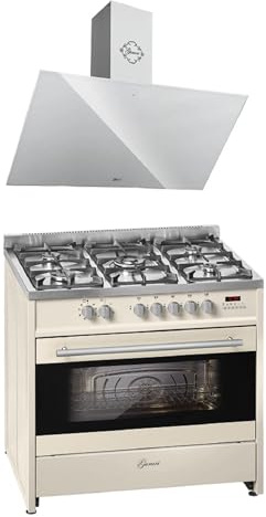 GURARI GCH E 911 Cr GCH 286 WH 9 Prime N köksfläkt 90 cm, gas elektrisk stående spis 90 cm, 121 L