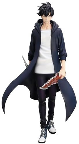 Epitome Sung Jin Woo Figurine de bataille avec accessoires de couteau - Statue de Sung Jin Woo - Décoration de bureau - Cadeau pour les fans