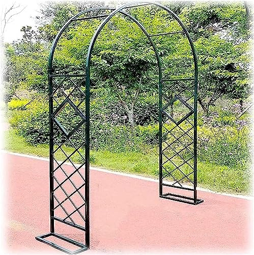 Arche de jardin en métal vert foncé extra large et treillage pour plantes grimpantes (l 3 x H 2,3 m) parfaite pour les mariages en plein air et la décoration de jardin