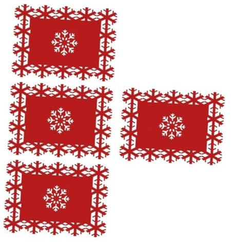 Garneck 1 Set Tovagliette Natalizie Con Design Fiocco Decorazione Festiva Per Resistente Calore E Antiscivolo Atmosfera Natalizia Per Tua Casa 4 Pezzi