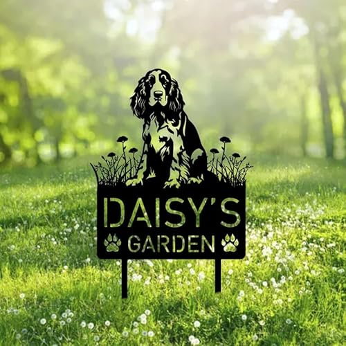 Personalised English Springer Spaniel Dog Garden Sign, Custom Metal Name Sign, Garden Ornaments, Pet Memorial Plaque, Springer Dog Gifts, Backyard Decor, Dog Statue, Puppy Silhouette Outdoor Decor