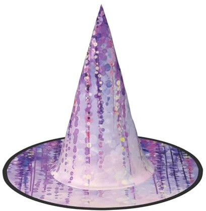 OXbnmm Lot de 2 chapeaux de sorcière d'Halloween pour jeu de rôle Motif fleurs de lierre 33 cm de haut