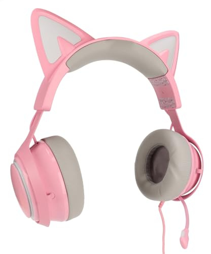 RASTKY Casque de Jeu avec Oreilles de Chat, 3 Effets Sonores, Ergonomique, pour Enfants et Adultes, Matériau en PVC