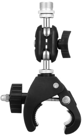 Plmvhpb Mic Crab Clamp - Morsetto doppio giunto sferico per microfono, scaffale da tavolo, tamburo