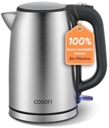 COSORI Hervidor de Agua Eléctrico 1,7L Acero Inox 304, 2200W, Sin Plástico