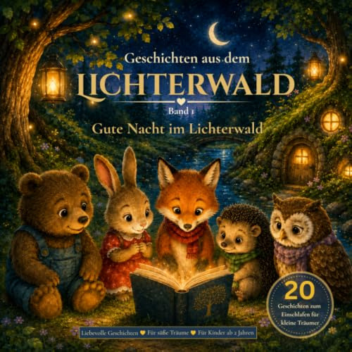 Geschichten aus dem Lichterwald: Band 1: Gute Nacht im Lichterwald I 20 liebevolle Einschlafgeschichten für Kinder ab 2 Jahren