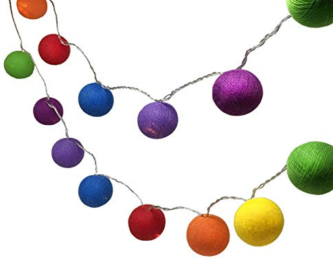 Blaze On Ambient Ball Fairy Lights - Rainbow - 20 LED - USB Plug Included