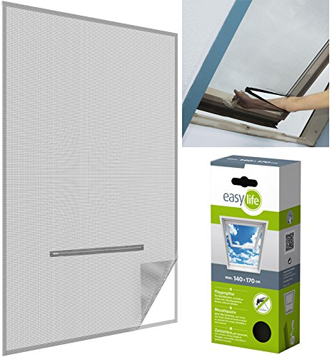 easy life® - Moustiquaire pour fenêtre de toit - Velux - 140x170cm - Ouverture avec fermeture eclair - Anthracite