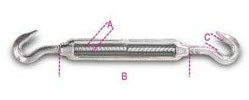 Beta 8207 M12 - Tenditore a due ganci inox AISI 316