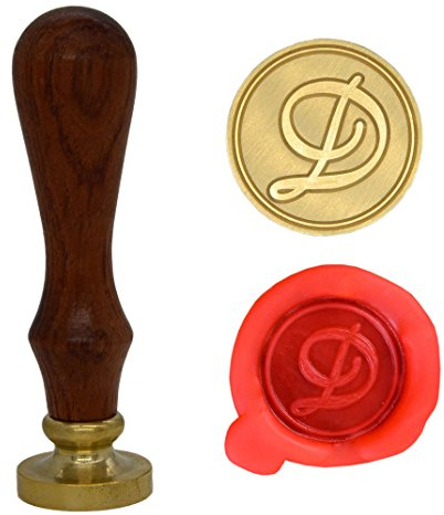 Wachssiegel Stempel Buchstabe A-Z, Alphabet Initial Siegelstempel für Weihnachten & Thanksgiving Karten, Hochzeitseinladung W-S-2 (Buchstabe D)