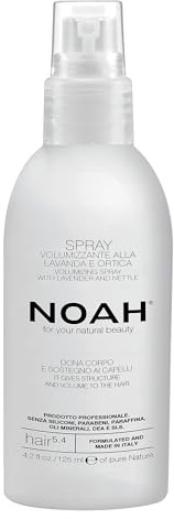 Noah Natural Hair 5.4 Volymgivande spray med lavendel och nässla för strukturering och volym, vegetarisk, cruelty-free, växtbaserad formel, 125 ml