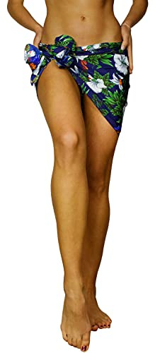 Funky Pareo Sarong Camisola Encubrimiento Hawaiano, Cherryparrot, Azul Oscuro, Grande