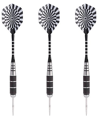 T best Wurfpfeil-Set, 3 Farben 3 Stück 155 mm Stahlspitze Ziel-Wurfpfeil-Set mit Laserdruckflügen(L6)