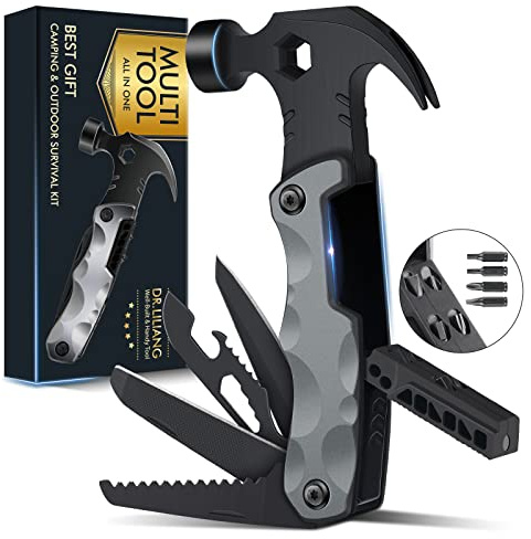 Fathers Day Dad Gifts from Daughter Son Wife, 13 in 1 Hammer Multitool, Cool Camping Accessories Survival Tools, Unique Birthday Present Ideas Gifts for Men, Husband, Grandpa, Step Dad, Him