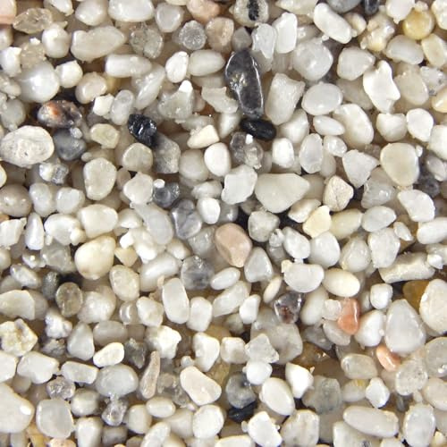 Terralith Steinteppich Marmor Komplett-Set für 1qm - Körnung: fein - 2-4mm mit Reinacrylat Bindemittel - für Wand in grau (natura)
