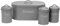 EHC 4 Piece Kitchen Storage Tight Fitting Lids - Countertop Space-Saving, Includes Bread Bin, Tea, Coffee & Sugar Caddy Tins Containers Canister Storage Jars Pots Set, Grey