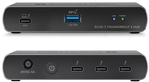 Sonnet Echo 5 Thunderbolt 4 Hub - Kompakter universeller Thunderbolt-4-Hub mit Vier Thunderbolt-4-Ports und 8K-Display-Unterstützung