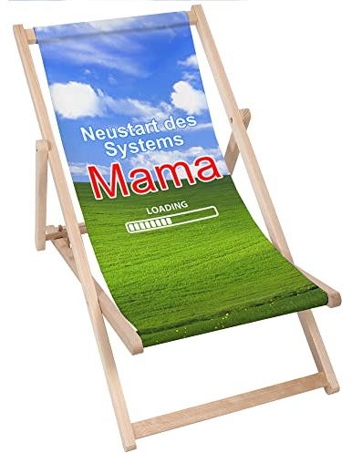 DreamRoots Muttertagsgeschenk für Mama Liegestuhl Holz klappbar aus Buchenholz, bis 130 kg belastbar, verstellbare Rückenlehne faltbar und robust für Garten oder Terrasse