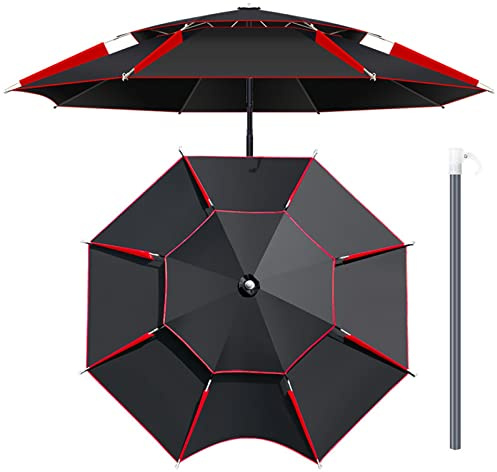 Ombrellone da Spiaggia Antivento Resistente Ombrellone da Giardino Più Dimensioni con Palo In Alluminio Rivestimento Tessuto Anti UV Regolazione A 360° (7 Colori)