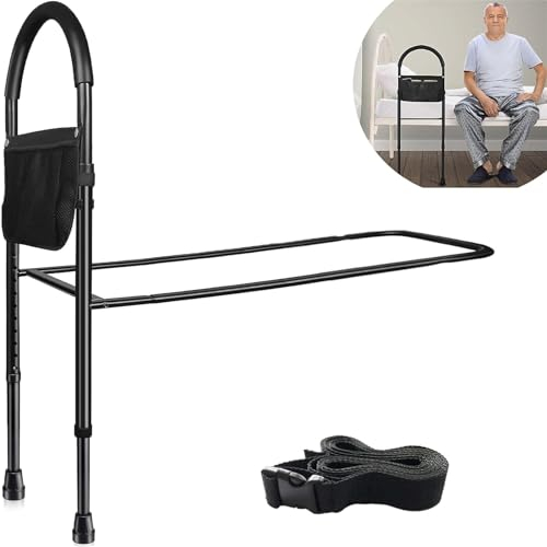 Ceither Bed Rails for Elderly Adults Safety, ASTM Approved Adjustable Bed Handle Bedside Assist, Non-Slip Ergonomic Handle and Support Bar, Support Up to 330lbs, with Fixing Strap