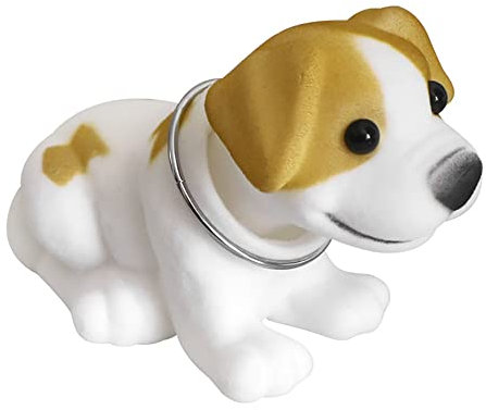 Wackelkopf Hund Auto, Auto Armaturenbrett Dekoration PVC Hund Wackelfigur Hund Dekofigur Kopfschütteln Tierfiguren Miniatur Auto Innendekoration Wohnzimmer Tischdeko Ornamente Auto Spielzeug
