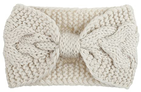 Oblique Unique® Damen Stirnband Haar Band für den Herbst Winter Ohrenwärmer Haarschmuck Kopfbedeckung Zopfmuster Einheitsgröße (Weiß)