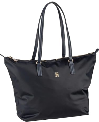 Tommy Hilfiger Bolso Tote Mujer Poppy Tote con Cremallera, Azul (Space Blue), Talla Única