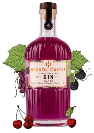 Hensol Castle Black Fruits Flavoured Gin 70cl | Award Winning Small Batch Gin From Wales With Blackberry, Black Cherry & Muscat Grape - Premium Christmas Alcohol Gifts