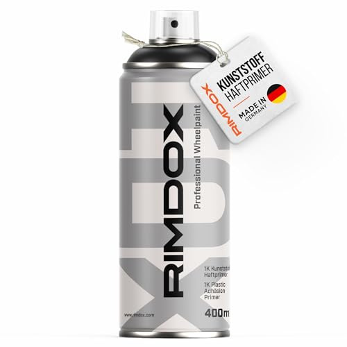 RIMDOX 1K Kunststoff Haftprimer | Haftvermittler auf Kunststoffen | Teil- & Komplettlackierung für Radkappen, Kfz-, Motorrad- und sonstigen Kunststoffteilen | 1x 400 ml Spraydose