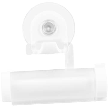 Presse-dentifrice Mural Blanc en Plastique à Ventouse | Compatible Tubes Dentifrice, Format Compact pour Salle de Bain, Usage Maison, Design Ergonomique