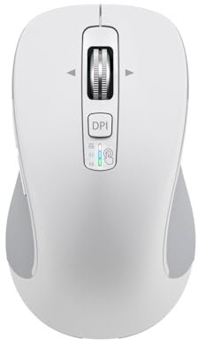 CITLLA Souris Bluetooth sans fil (USB + BT1 + BT2), taille complète, défilement 4 voies, souris silencieuse multi-appareils pour ordinateur, ordinateur portable, iPad, MacBook (blanc)