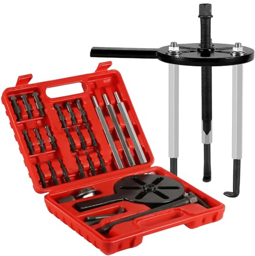 NQEUEPN 21 en 1 Juego de Extractor de Cojinetes, Juego de Separador de Cojinetes con 6 Tamaños de Pinzas Extractor de 3 Mordazas para Cojinete Interno Herramienta de Desmontaje de Cojinetes