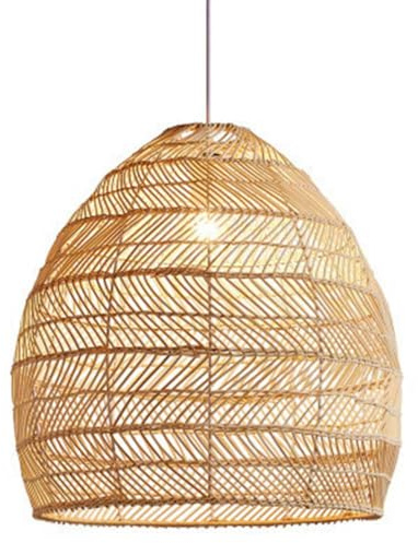 CSSYKV Lampada A Sospensione in Rattan di bambù Moderno Bohémien in Rattan A 1 Luce Stile retrò Giapponese E27 Lampadario in Vimini Copertura per Lampada A Sospensione per Hotel per Soggiorno