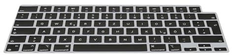 kwmobile Protector de Teclado Compatible con Apple Macbook Air 15 2023 M2 (A2941) - Lámina para Teclado QWERTZ en Negro