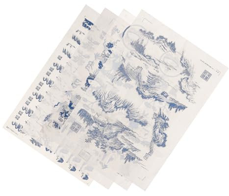 TOPPERFUN 4blätter Unterglasur-transferpapier Für Dekorative Keramik Bögen Farbiges Transferpapier Filigranes Keramikabziehbild Zum Brennen Klassisches Transferpapier Für Haushalt