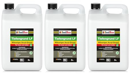 Isolbau Tiefengrund LF - 15 L Wässriger Acryl-Grund für Innen & Außen - Tiefgrund für professionelle Grundierung