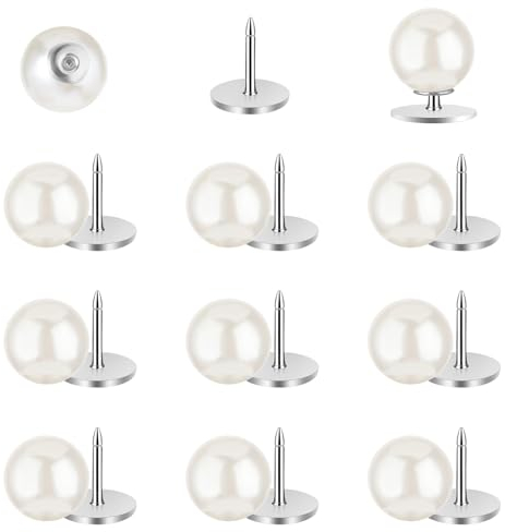 Gjinxi 10 Stück Brosche Knöpfe, Broschen für Kleidung Knöpfe Ohne Nähen, Perle Jeans Knöpfe Pins, Abnehmbar Instant Knöpfe Hemdknöpfe für Hemd Jean Mantel Kleid Kleidung Pullover DIY Dekoration