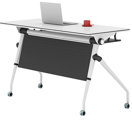 WXFKLDJ Klappbare Konferenztische, Klappbarer Besprechungstisch, Moderner Seminartisch, Mobiler Schulungstisch Mit Rädern Für Den Unterricht Im Büro, Einfache Montage,2pack