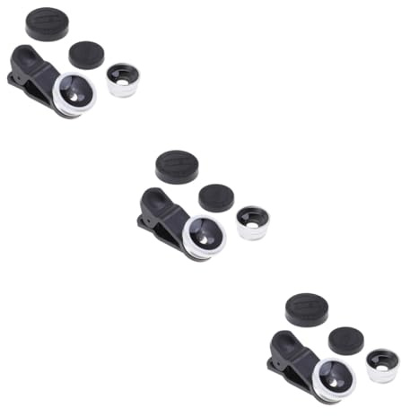 RORPOIR 3stücke Handy Kameraobjektivset Weitwinkel Makro Und Fischaugenlinse Clip x Silber Installieren Und Robust
