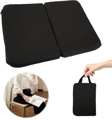 Gel Sitzkissen Stuhl,Seat Cushion Waben-Design Atmungsaktives,Gelkissen Sitzkissen Faltbar,Orthopädisch Kissen Sitzkissen mit Rutschfestem Bezug,für Auto,Bürostuhl,Zuhause,Rollstuhl,Stuhl (Schwarz)